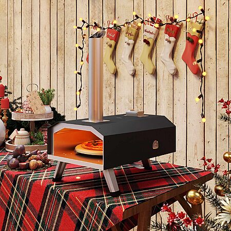 YITAHOME 12" Outdoor Tabletop Pizza Oven w/ Rotating Stone & Built-in Thermometer $66 + Free Shipping