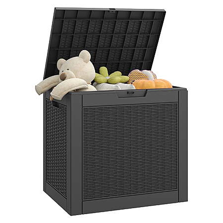 31-Gallon Bifanuo Resin Deck Box (Black-Rattan Weave) $18 + Free Shipping