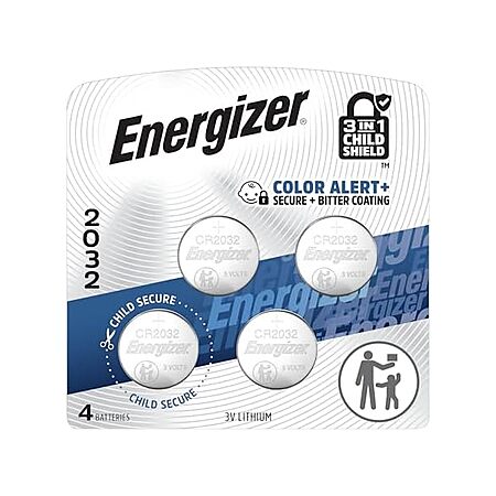 4-Pack Energizer 2032 3V Lithium Coin Batteries $4 + Free S/H for Prime Members