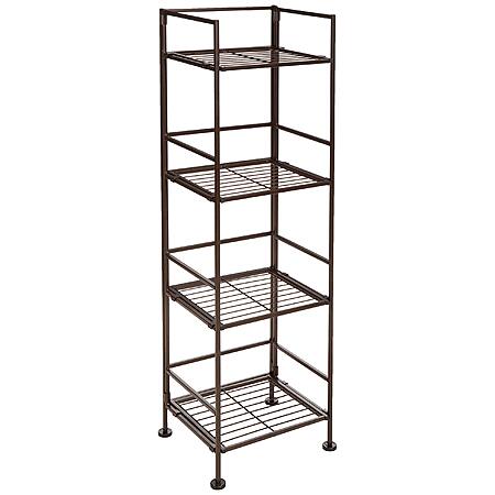 $30.65*:Amazon Basics 4-Tier Iron Towel Shelf for Bathroom, Black, 11.4"L x 11.8"W x 44.5"H