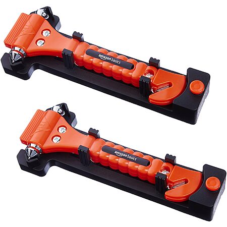 $6.99*:Amazon Basics Emergency Seat Belt Cutter and Window Hammer Tool, Car Accessories, 2 Pack, SW-835