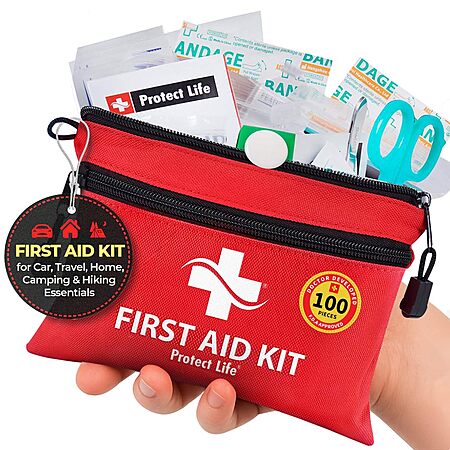 $8.97*:Protect Life Survival First Aid Kit– 100pcs for Home, Business, Camping, Car, and Outdoor Emergencies at Protect Life via Amazon
