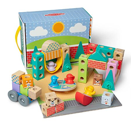73-Piece Melissa & Doug Blockables Town Snap and Play Wooden Building Blocks Set $16.16 at Amazon.com