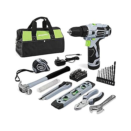 $38.99*:WORKPRO 12V Cordless Drill Driver Kit at Woot!