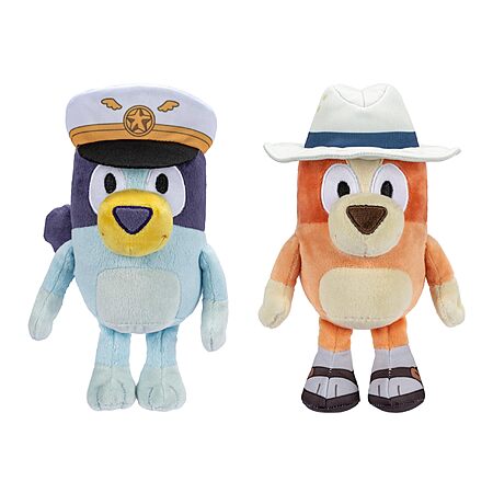 $7.99*:2-Pack Bluey Plush Stuffed Animals (16-23”, Captain and Holiday) at Amazon