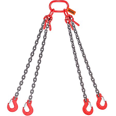 $47.69*:VEVOR Chain Sling â 5/16" x 5ft Lifting Chains with Hooks, 11000LBS Capacity, G80 Engine Hoist, 4-Leg Grab Hooks & Adjusters at Amazon (3 replies)