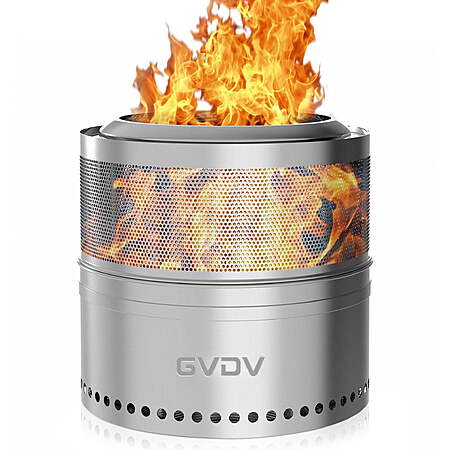18" GVDV Smokeless Collapsible Stainless Steel Fire Pit w/ Bag