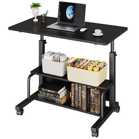 $34.99: edx Adjustable Height Standing Desk w/ Wheels(Black, 16.7'' x 31.5'') at Walmart.com