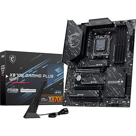 $199.99: MSI X870E Gaming Plus WiFi Motherboard – ATX, AMD Ryzen 7000/8000/9000, DDR5, PCIe 5.0, M.2 Gen5, Wi-Fi 7 at Amazon