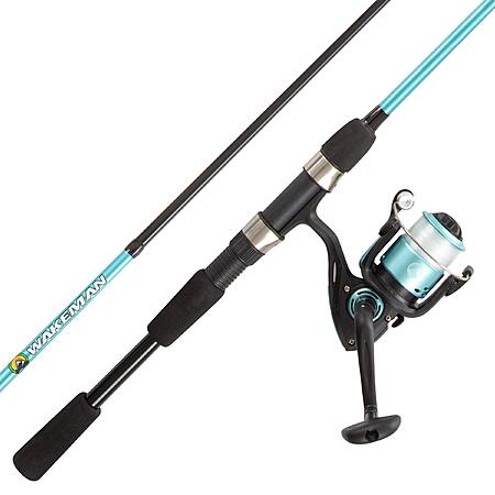 2-Pc 65" Wakeman Fiberglass Fishing Rod & Reel Combo (Turquoise) $17.70 