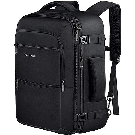 40L Vancropak Expandable X-Large Travel Carry On Backpack (Black) $24.87 + Free Shipping w/ Prime or on $35+