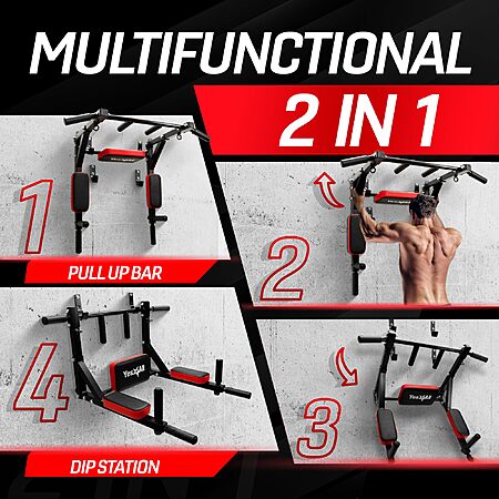 $66.49: Yes4All Multifunctional Wall Mounted Pull Up Bar + Free Shipping at Amazon