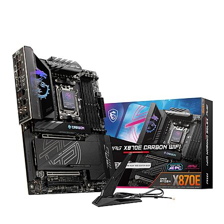 $357.16: MSI MPG X870E Carbon WiFi Gaming Motherboard – AMD Ryzen 7000/8000/9000, AM5, DDR5, PCIe 5.0, M.2 Gen5, USB 40Gbps, Wi-Fi 7, ATX at Amazon