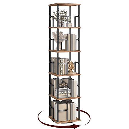 $59.98 | MAHANCRIS 5-Tier Rotating Bookshelf(3 Colors) at Amazon