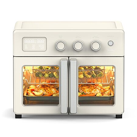 $239.99: Martha Stewart XL Digital French Door Air Fryer Oven, 34QT, 12-in-1 Convection, Fits 12” Pizza, Stainless Steel at Amazon