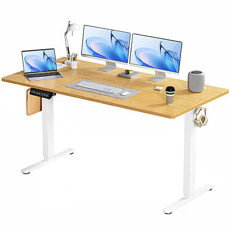 $79.99: CONCETTA 63"x24" Electric Height Adjustable Desk (Oak/Rust) at Walmart.com + Free Shipping