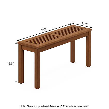 $43.43: Furinno Tioman Outdoor Hardwood Bench – Brown, 39.3"x11.9"x18.5" at Walmart.com + Free Shipping