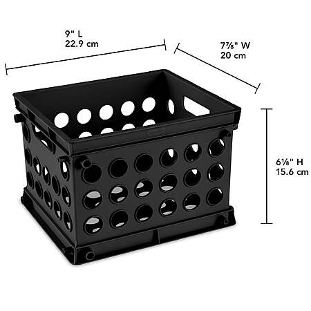 $1.64: 9" Sterilite Multi-Purpose Plastic Mini Crate Storage Bin (Black) + Free Pickup at Walmart