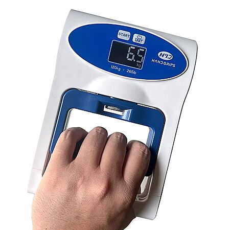 $15.04: MEGAWISE Grip Strength Dynamometer Pro – Digital Hand Grip Tester & Trainer, 265lbs/120kg, High-Precision Sensor, White at Amazon