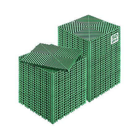$62.77: VEVOR Interlocking Drainage Mat – 50PCS 12"x12" Non-Slip Modular Floor Tiles for Garage, Kitchen & Outdoor, Green at Amazon