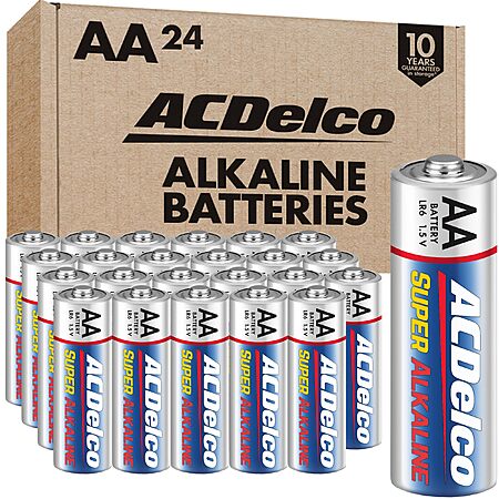 $6.5: ACDelco 24-Count Double AA Batteries at Amazon
