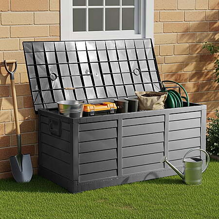$39.99: 75-Gallon Ktaxon Collapsible Outdoor Garden Plastic Storage Deck Box (Black) at Walmart.com + Free Shipping