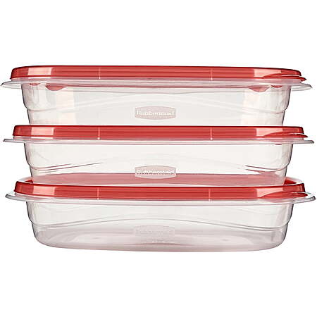3-pk 4-cup Rubbermaid TakeAlongs Rectangle Food Storage Containers (Ruby Red) $3.45 