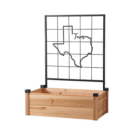 $51: (2 pack) Expert Gardener Wooden Raised Bed with Metal Texas Trellis, 2.6 cu ft at Walmart.com, FS