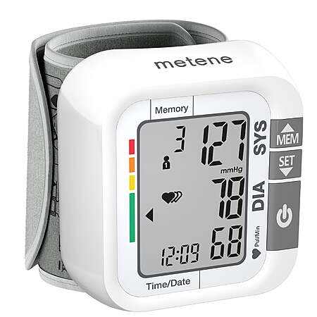 $14.89: Metene Wrist Blood Pressure Monitor for Home Use, Large LCD Display, 99 x 2 Sets Memory, 1 Carrying Case at Walmart.com