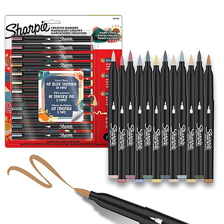 12-Count Sharpie Water-Based Acrylic Fine Tip Paint Markers (Warm Tones) $10.69 + Free Shipping w/ Prime or on $35+