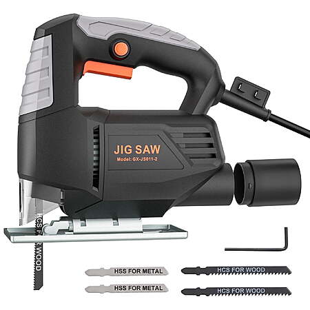 GASKY 3.5-Amp Jigsaw, 3000 SPM, 4 Blades, ±45° Bevel Cut $22.49 + Free S&H w/ Walmart+ or on $35+