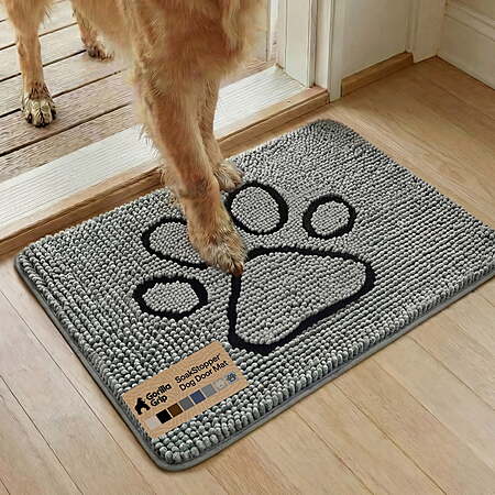 Gorilla Grip 24"x17" Soakstopper Absorbent Soft Chenille Dog Door Mat (Grey/Paw) $10.99 + Free S&H w/ Walmart+ or on $35+