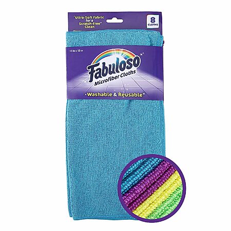 [S&S]8-Ct 13"x13" Fabuloso Microfiber Cleaning Cloths (Rainbow) $3.78 + Free Shipping w/ Prime or on $35+