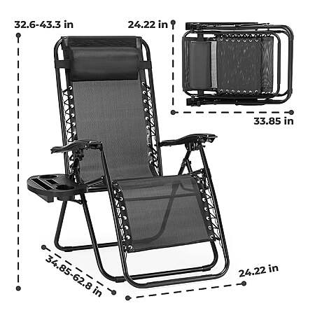 2-Pack Alvantor Zero Gravity Folding Lounge Chairs (Black) $54.99 + Free S&H at Walmart.com