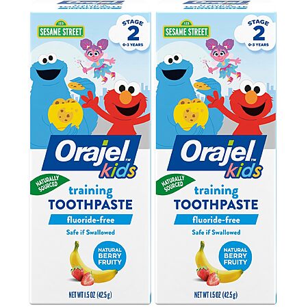 2 Pack Orajel Kids Toothpaste (1.5oz Tube) $3.70 w/ S&S + Free Shipping w/ Prime or on orders $35+ at Amazon