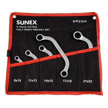 5-Piece SUNEX TOOLS 9935M Metric Half Moon Wrench Set $20.07 + Free Shipping w/ Prime or $35+ at Amazon