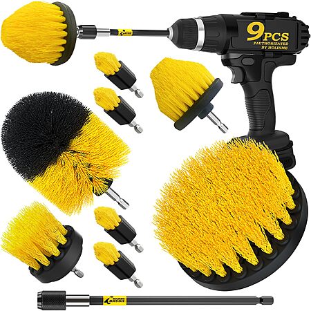 9-Pk Holikme Drill Brush Power Scrubber Cleaning Attachment Set $7.99 + Free Shipping w/ Prime or on $35+
