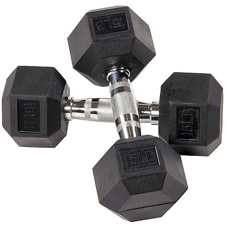 15 lbs Pair BalanceFrom Rubber Encased Hex Dumbbells $19.5 + Free Shipping w/ Walmart+ or on $35+