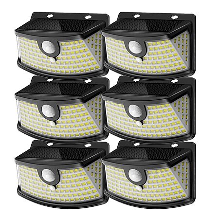 $19.99 | 6-Pk Aootek 120-LEDs Solar Motion Sensor IP65 Lights (Black, Daylight White) at Amazon