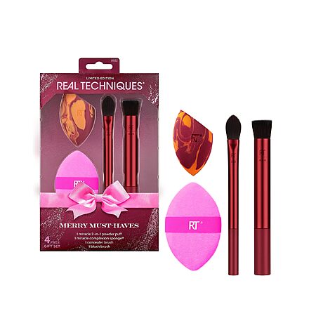 4-Piece Real Techniques Merry Must-Haves Brush & Sponge Holiday Gift Set $5.09 + Free Shipping w/ Prime or on $35+