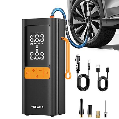 $13.09: YSEAGA Tire Inflator Portable Air Compressor, 5X Faster 150PSI at Amazon