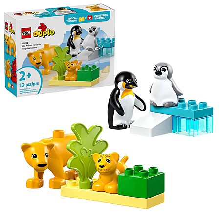 10-Piece LEGO Duplo Wild Animal Families: Penguins & Lions $5