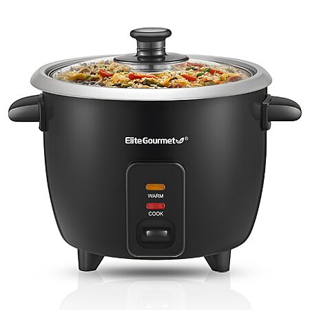 Elite Gourmet ERC003BX Electric Rice Cooker 6 Cups Cooked (3 Cups ...