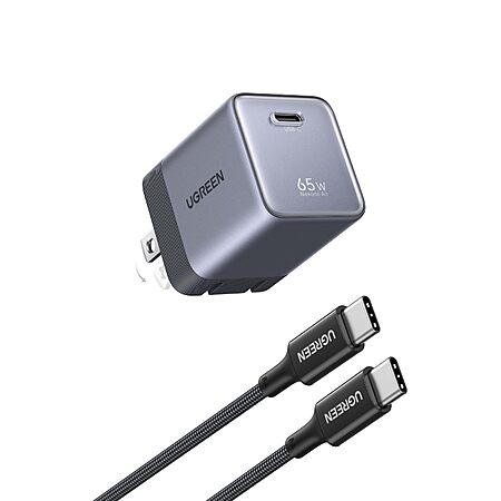 65W UGREEN Nexode Air USB-C GaN Charger w/ Foldable Prongs & 100W USB-C Cable from $21.50