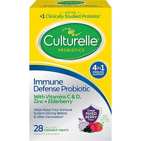 28-Ct Culturelle Immune Defense Probiotic Chewables (Mixed Berry) $3.60 w/ S&S