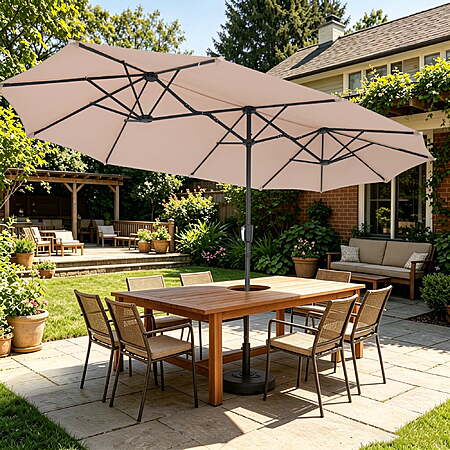13' Ainfox Large Rectangle Patio Umbrella (Khaki or Blue) $59.85 + Free S&H