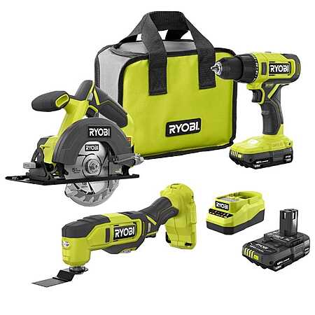 RYOBI ONE+ 18V Combo Kit w/ Drill, Circular Saw, Multi Tool, 2x Batts, & Charger $136 + Free S&H