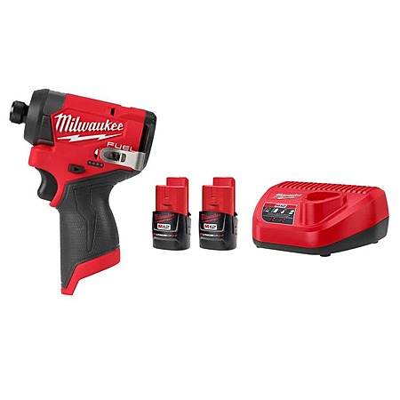 Milwaukee M12 FUEL 12V Brushless 1/4" Hex Impact Driver w/ 2x 2Ah Battery Kit $119 + Free S&H