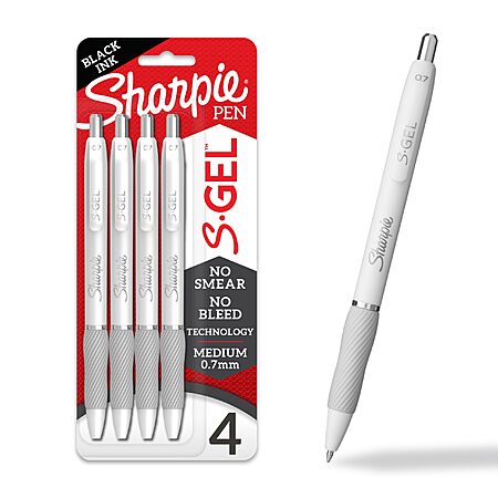 4-ct Sharpie S-Gel Gel Pens Medium Point (Black Ink) $4.65 w/ S&S