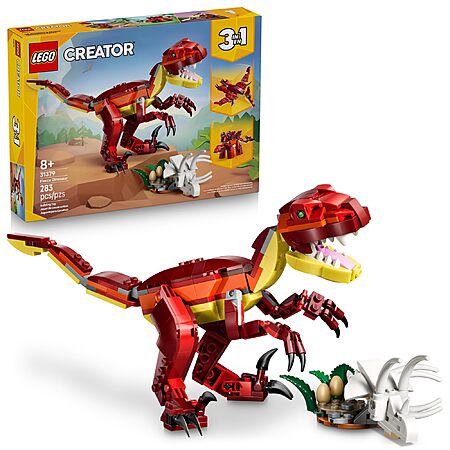 283-Piece LEGO Creator 3 in 1 Fierce Dinosaur Building Toy (31379)